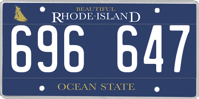 RI license plate 696647