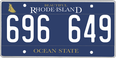 RI license plate 696649