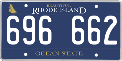 RI license plate 696662