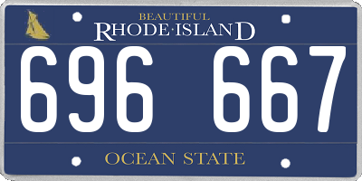 RI license plate 696667