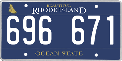 RI license plate 696671
