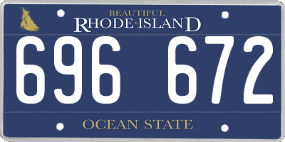 RI license plate 696672