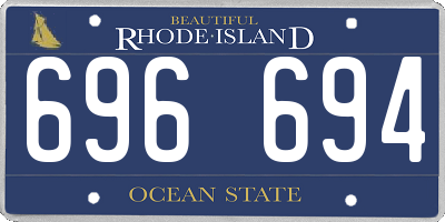 RI license plate 696694
