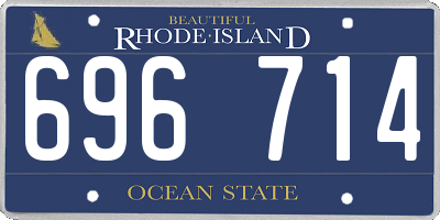 RI license plate 696714