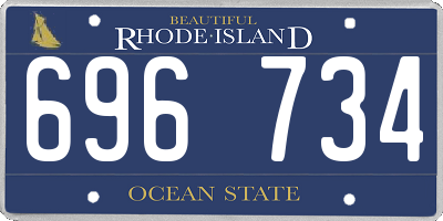 RI license plate 696734