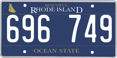 RI license plate 696749