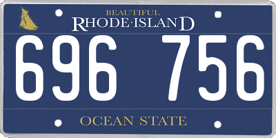 RI license plate 696756
