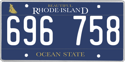 RI license plate 696758