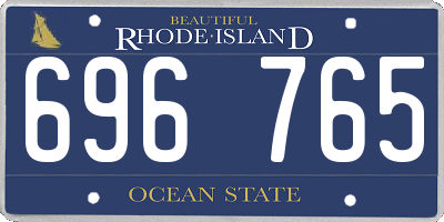 RI license plate 696765