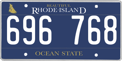 RI license plate 696768