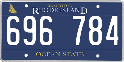 RI license plate 696784