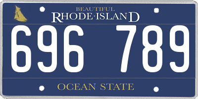 RI license plate 696789