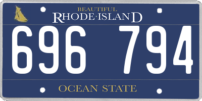 RI license plate 696794