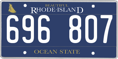 RI license plate 696807