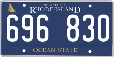 RI license plate 696830