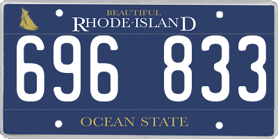RI license plate 696833
