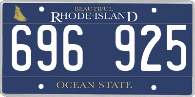 RI license plate 696925