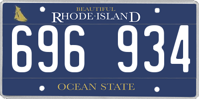 RI license plate 696934