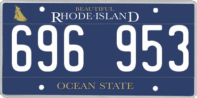 RI license plate 696953