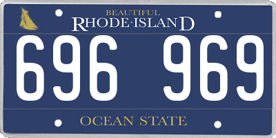 RI license plate 696969