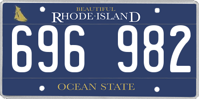 RI license plate 696982
