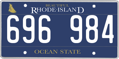 RI license plate 696984