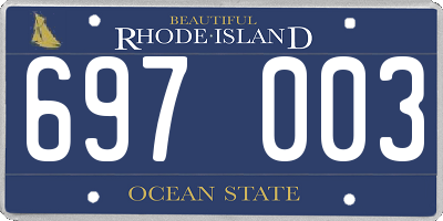 RI license plate 697003