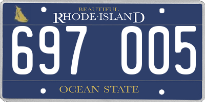 RI license plate 697005