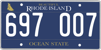 RI license plate 697007
