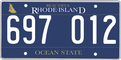 RI license plate 697012