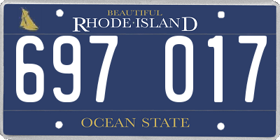 RI license plate 697017