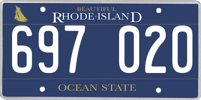 RI license plate 697020