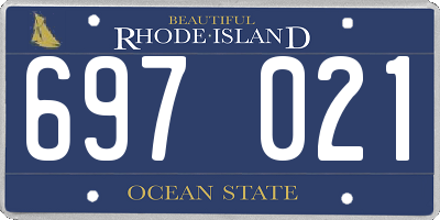 RI license plate 697021