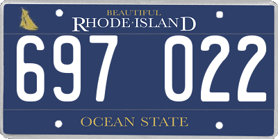 RI license plate 697022
