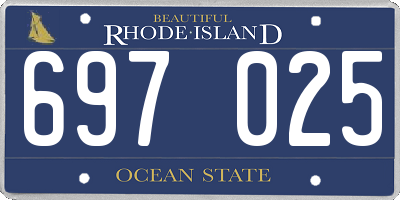 RI license plate 697025