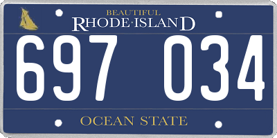 RI license plate 697034