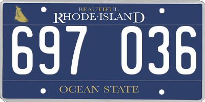 RI license plate 697036