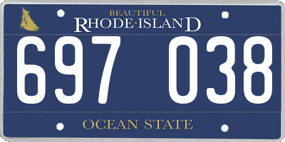 RI license plate 697038