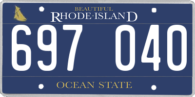 RI license plate 697040