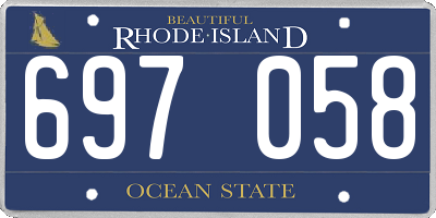 RI license plate 697058