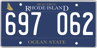RI license plate 697062