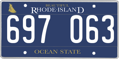 RI license plate 697063
