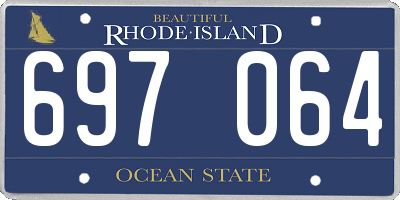 RI license plate 697064