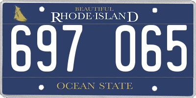 RI license plate 697065