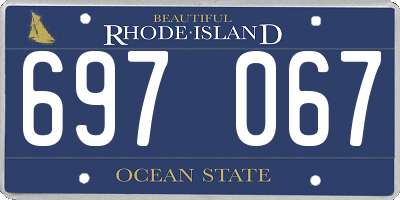 RI license plate 697067