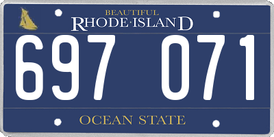 RI license plate 697071