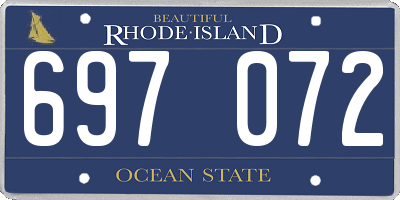 RI license plate 697072