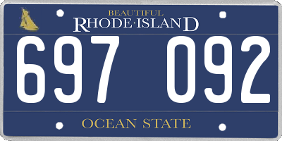 RI license plate 697092