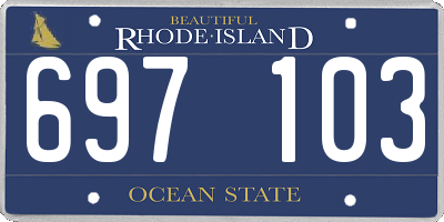 RI license plate 697103