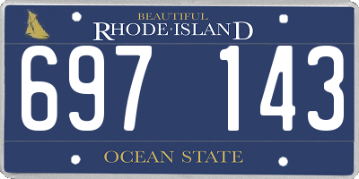 RI license plate 697143